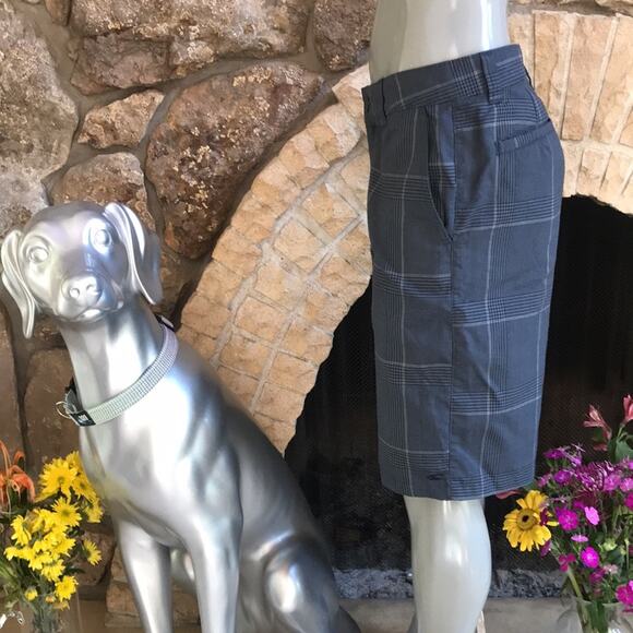 O'Neill Bermuda Plaid Polyester Viscose Shorts Blue Men's Size 30 - Picture 3 of 6